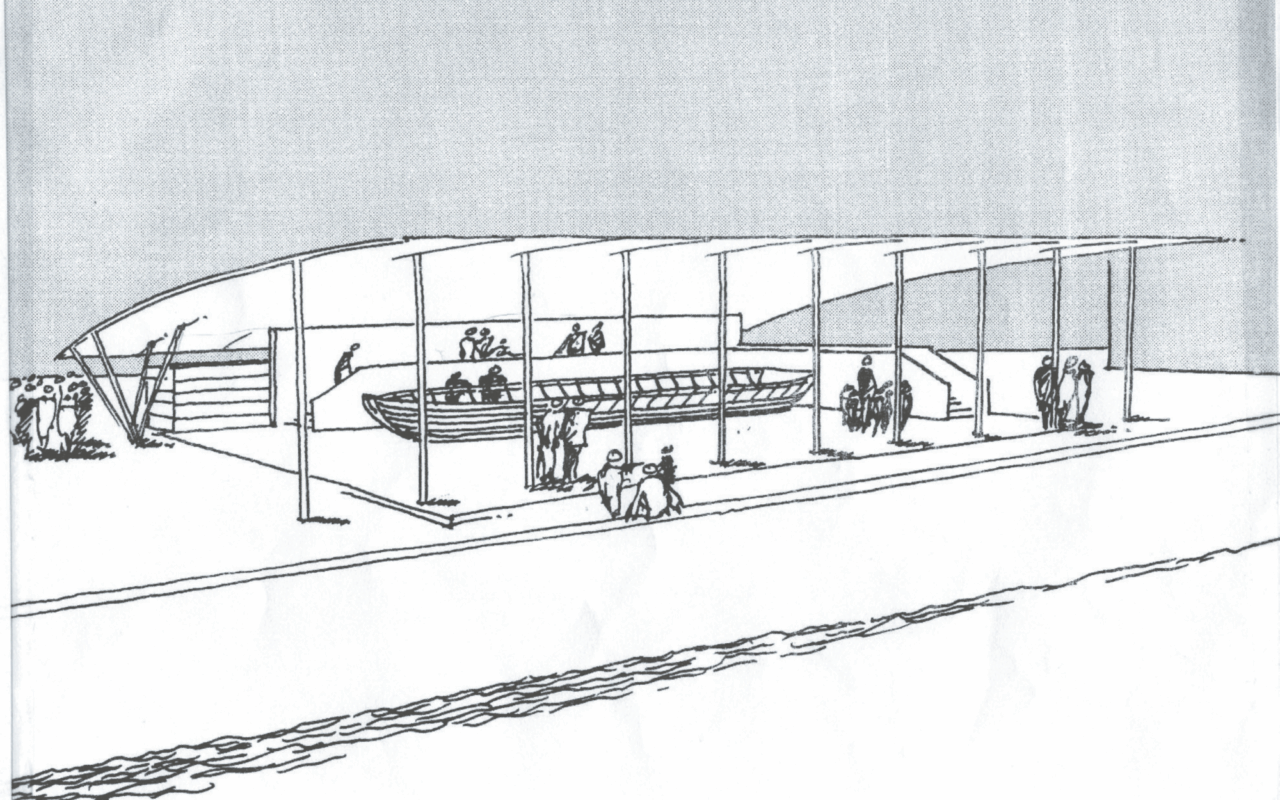 Zeichnung Schaufenster Bootsbau